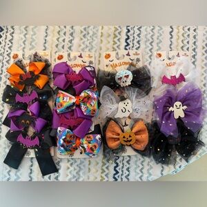 Girl Halloween Themed hair bows set all brand new